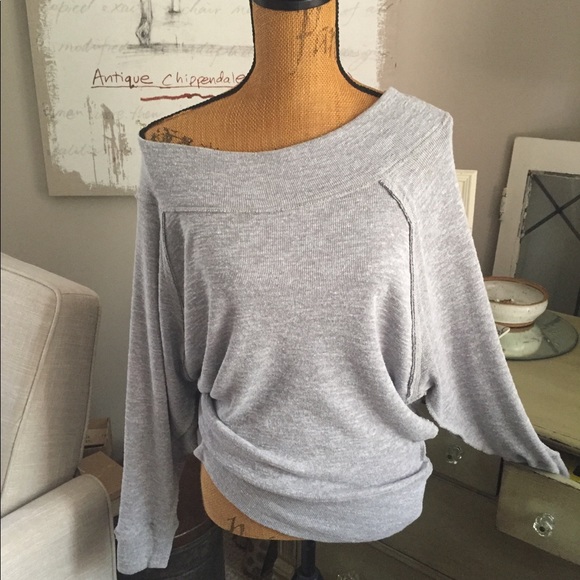 We The Free Off Shoulder Oversized Gray 